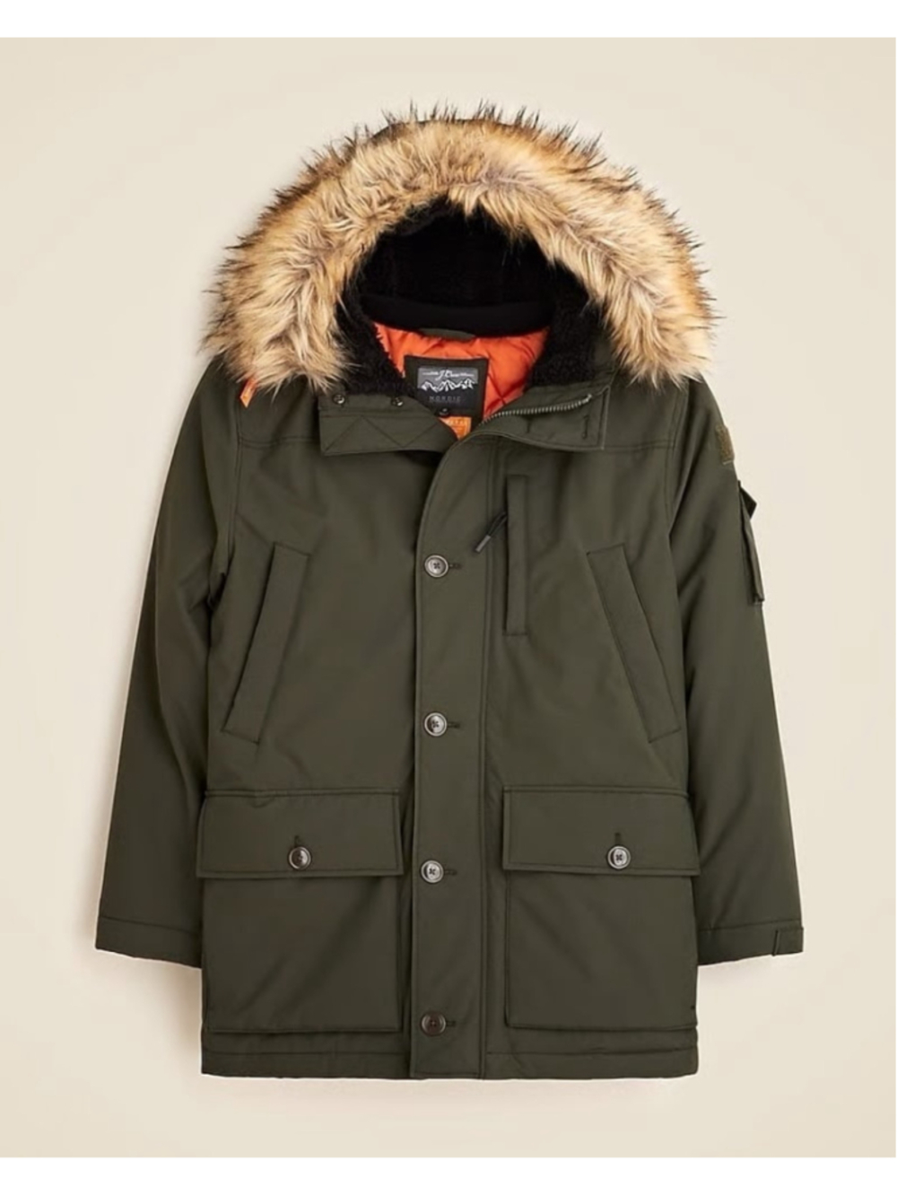 J.Crew Nordic Primaloft Down Parka Coat in Olive Green NWOT Size L